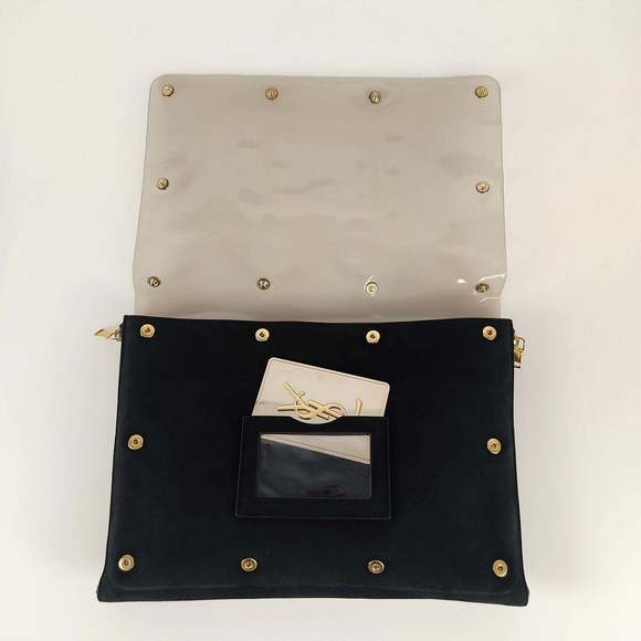 SAINT LAURENT Saint Laurent Yves Saint Laurent logo envelope model clutch bag in - Picture 4 of 8